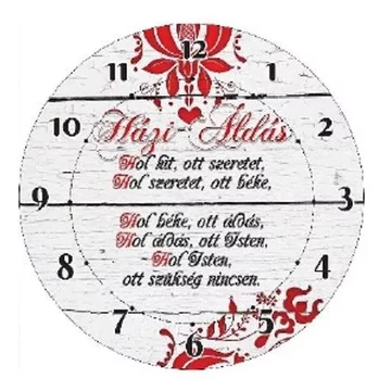 Fali óra 28cm házi áldás  516968