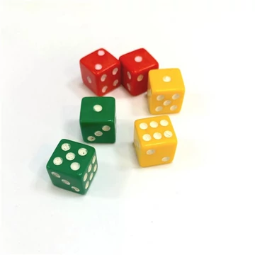 Dobókocka 6db-os színes 1,5cm  CN5432