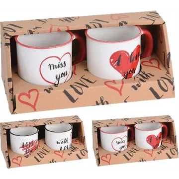 Bögre porcelán 2db-os love  400775